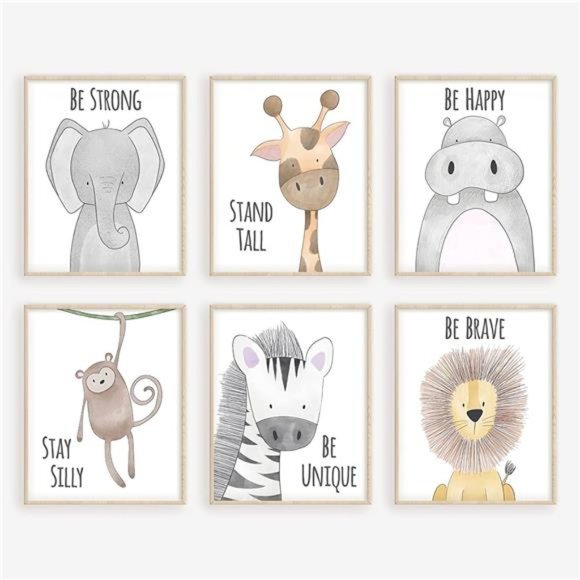 Nursery Wall Decor | Jungle Nursery Decor (8"x10", UNFRAMED) (Jungle) - Picture 1 of 6
